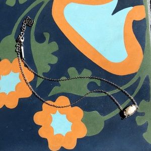 Elisa Silver Pendant Necklace in White Pearl